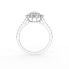 18K Halo Round Diamond Cocktail Ring — FRONT
