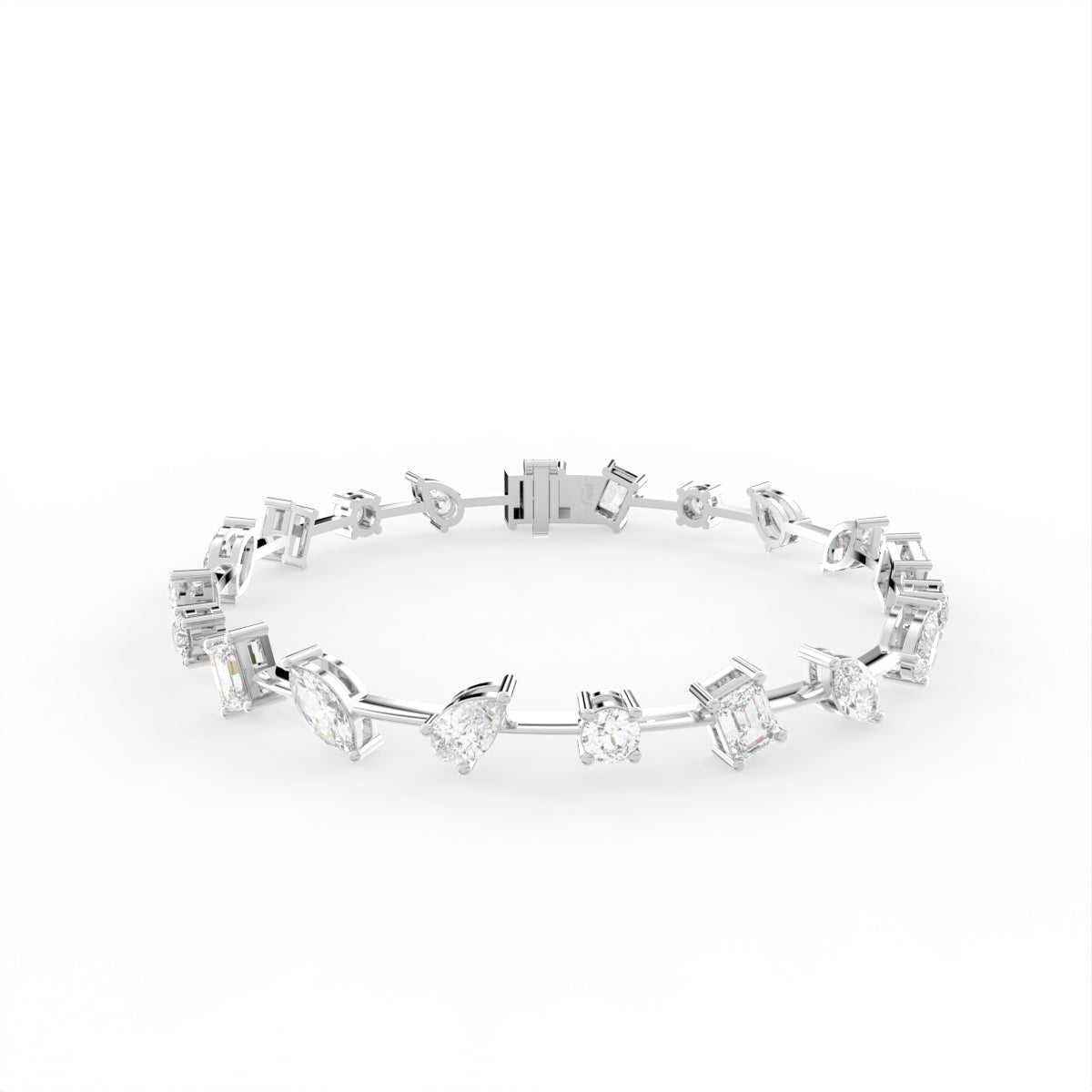 18K Mixed-Cut Diamond Bracelet — TOP