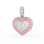 18K Pink Heart Diamond Pendant — 3D VIEW
