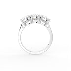 18K Trilogy Emerald-Cut Diamond Ring — FRONT