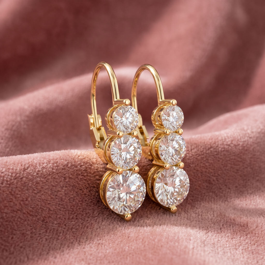 18K Diamond Drop Earrings — AI cloth, in-house