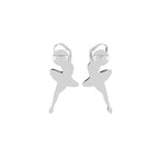 18K Dancing Lady Diamond Earrings — BACK