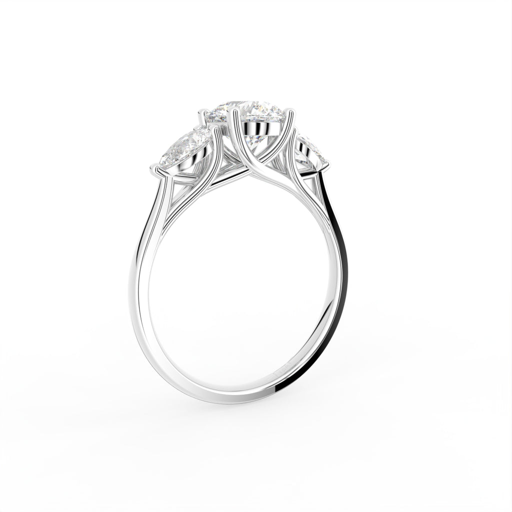 18K Trilogy Diamond Ring — 3D VIEW