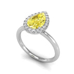 vimg:FJ1768|18K Halo Pear Diamond Engagement Ring — 3D VIEW