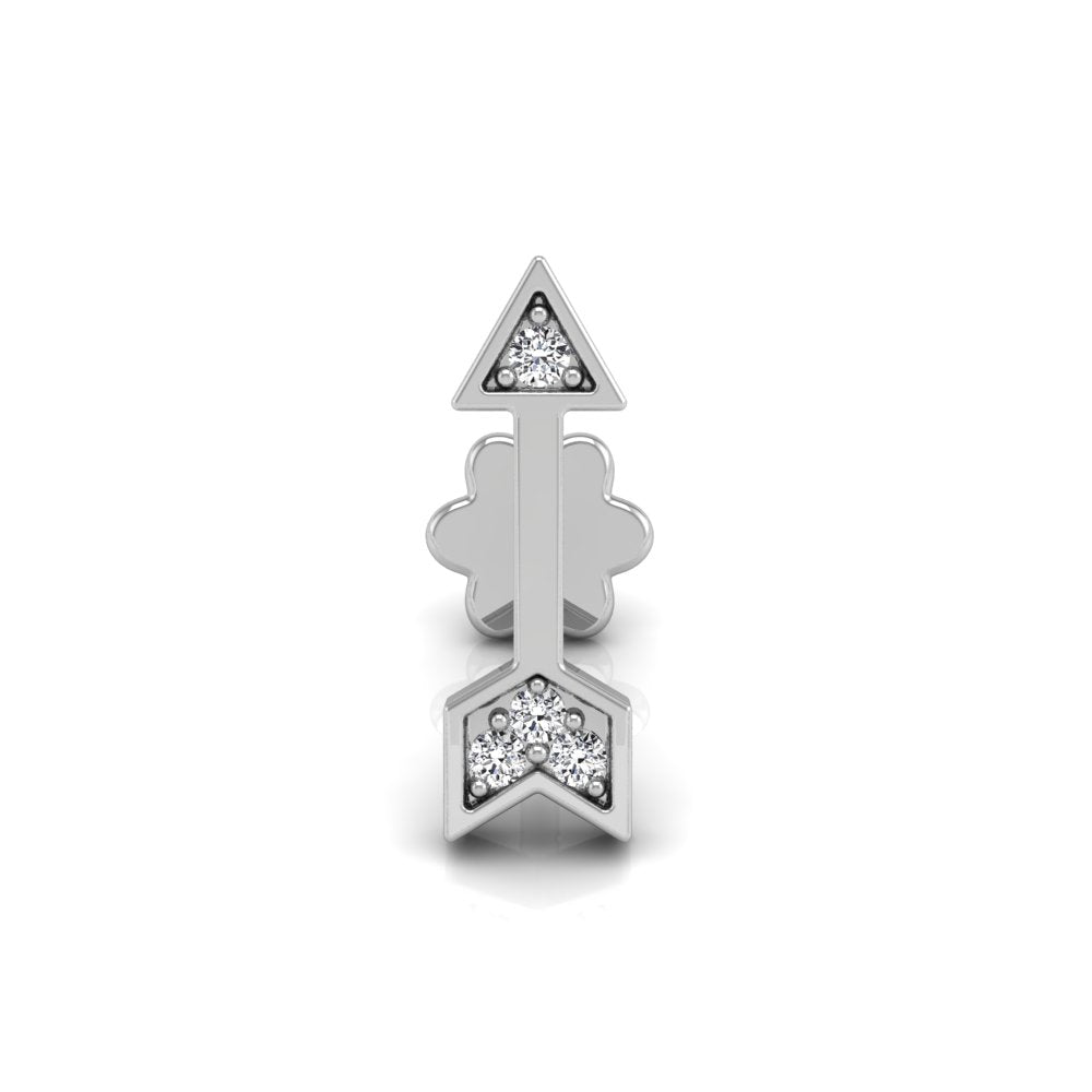18K Arrow Diamond Piercing Earrings — TOP