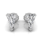 18K Triangle Solitaire Diamond Earrings — TOP