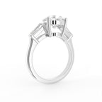 18K Bespoke Pear Baguette Diamond Ring — 3D VIEW