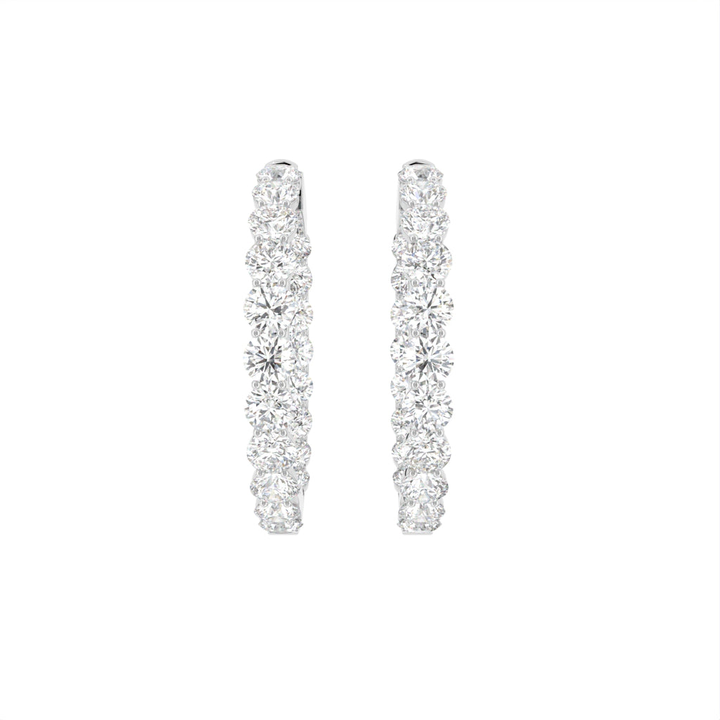 18K Diamond Hoop Earrings — TOP