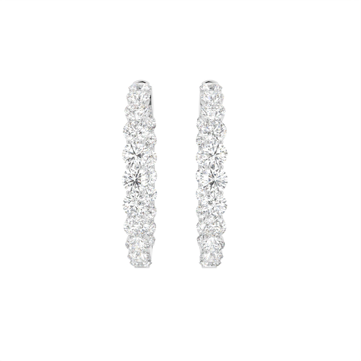 18K Diamond Hoop Earrings — TOP