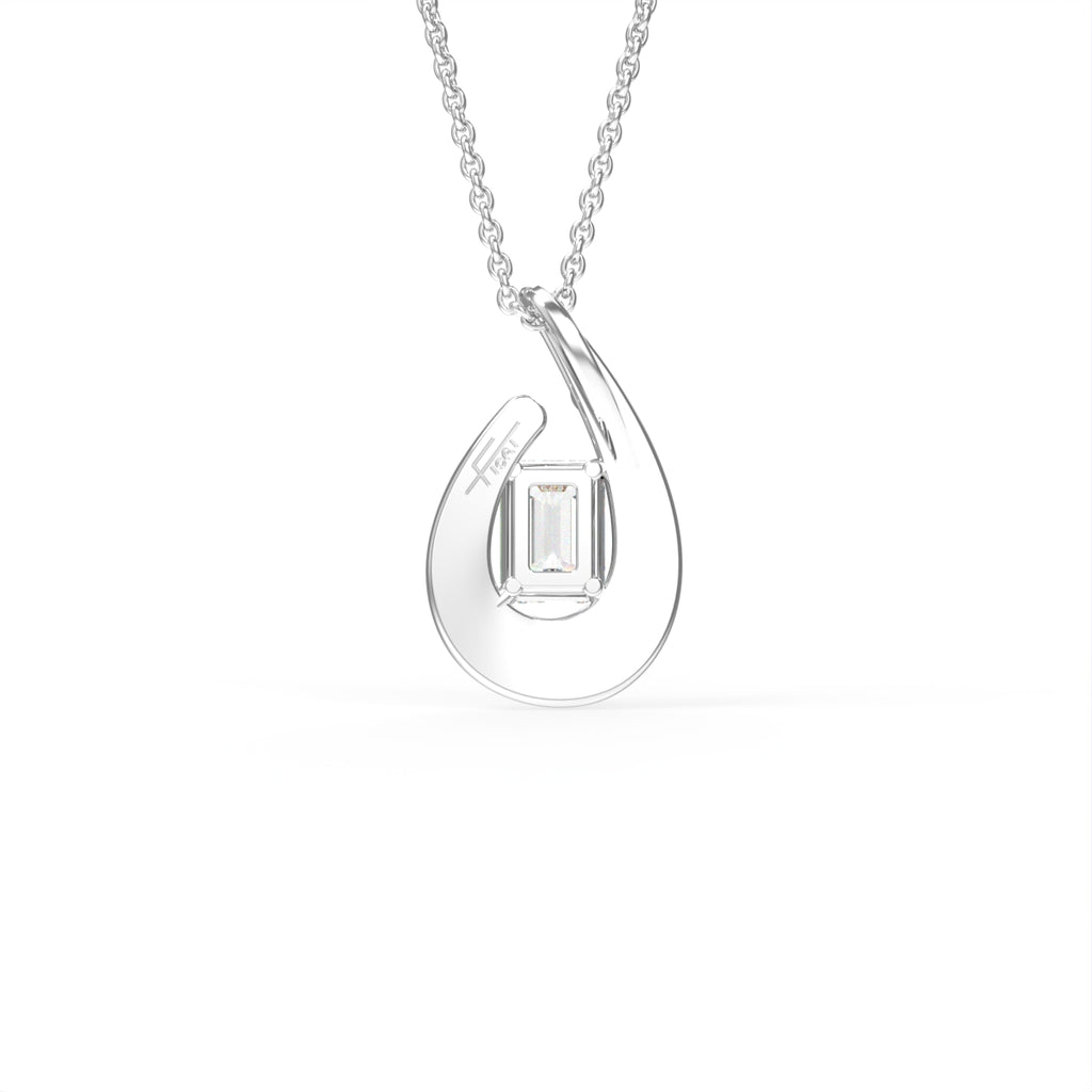 18K Bespoke Emerald Diamond Pendant — BACK