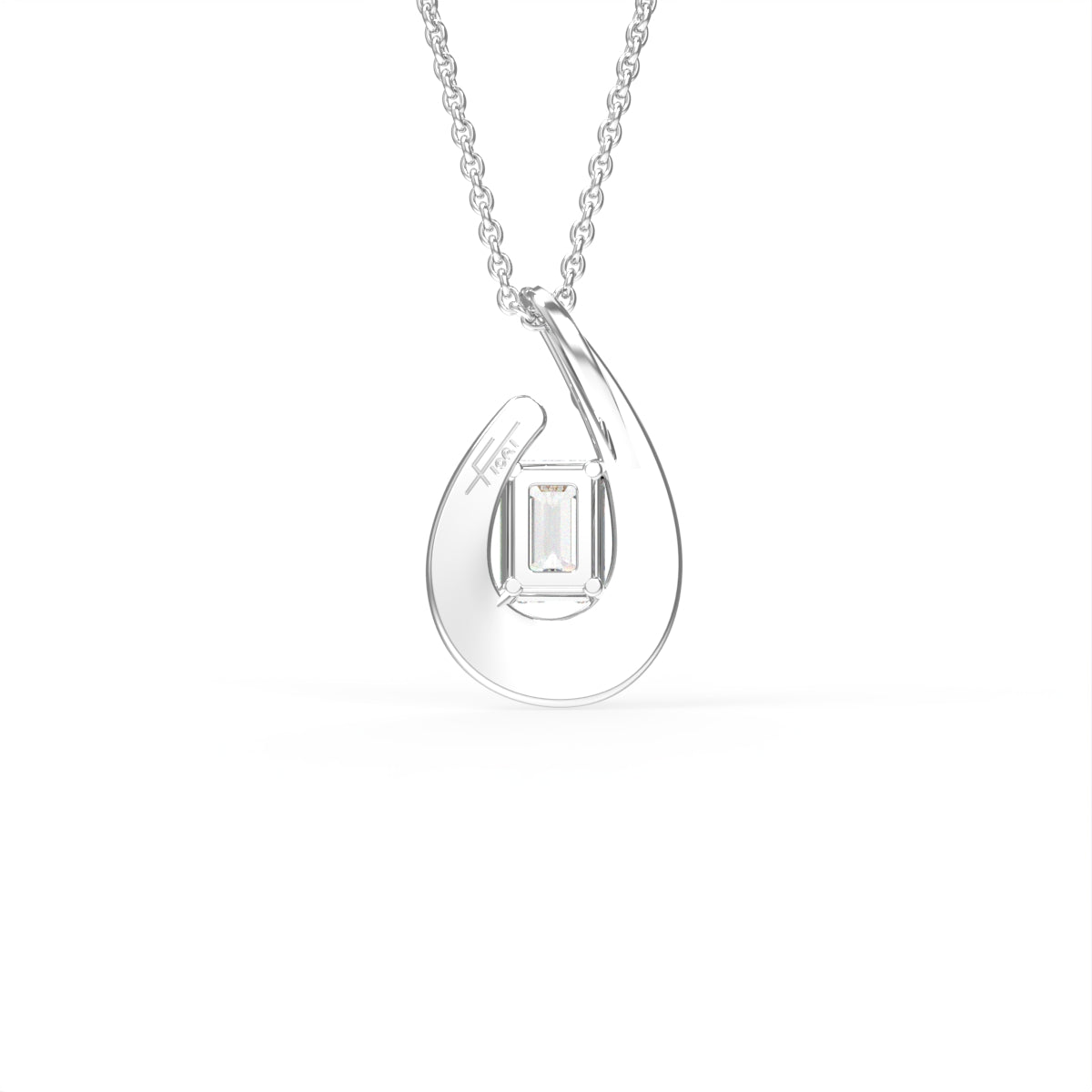 18K Bespoke Emerald Diamond Pendant — BACK