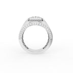 18K White Gold Bespoke Cushion Diamond Ring — FRONT