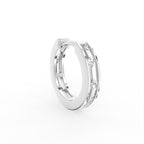 14K Diamond Hoop Earrings — 3D VIEW