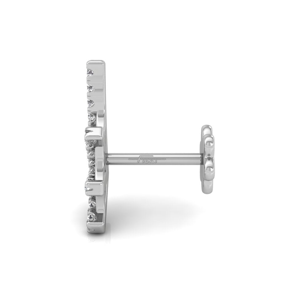 vimg:FJ2674|18K White Gold Web Round Diamond Earrings — SIDE VIEW
