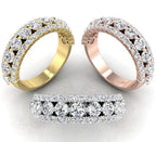 18K Rose Gold Eternity Round Diamond Ring — 3 COLOR