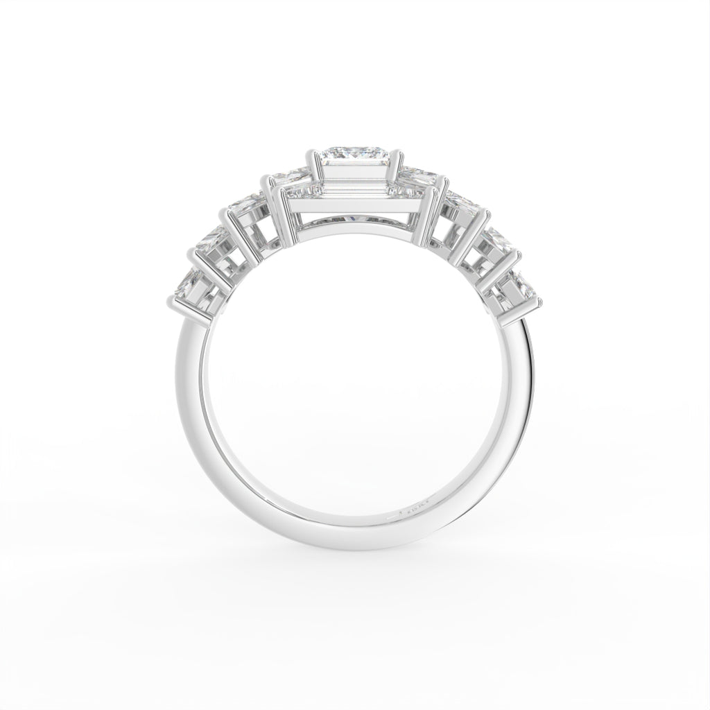 14K White Gold Eternity Princess Diamond Ring — FRONT