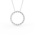 18K Circle Round Diamond Pendant — FRONT