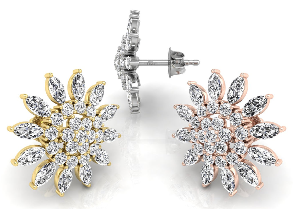 18K Bespoke Diamond Earrings — 3 COLOR