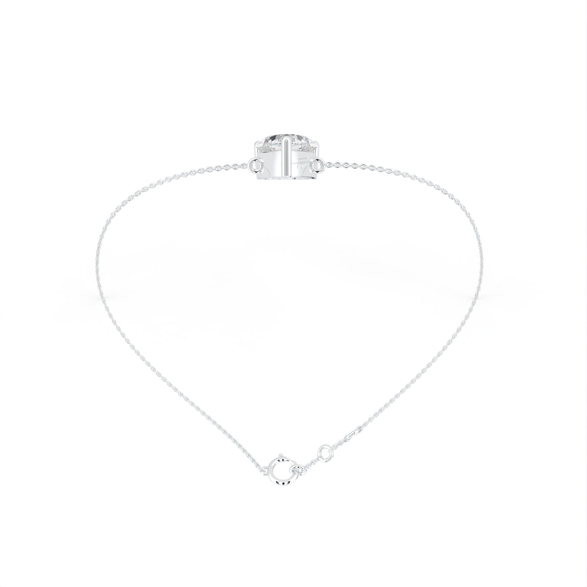 18K Gold Heart Diamond Bracelet — FRONT