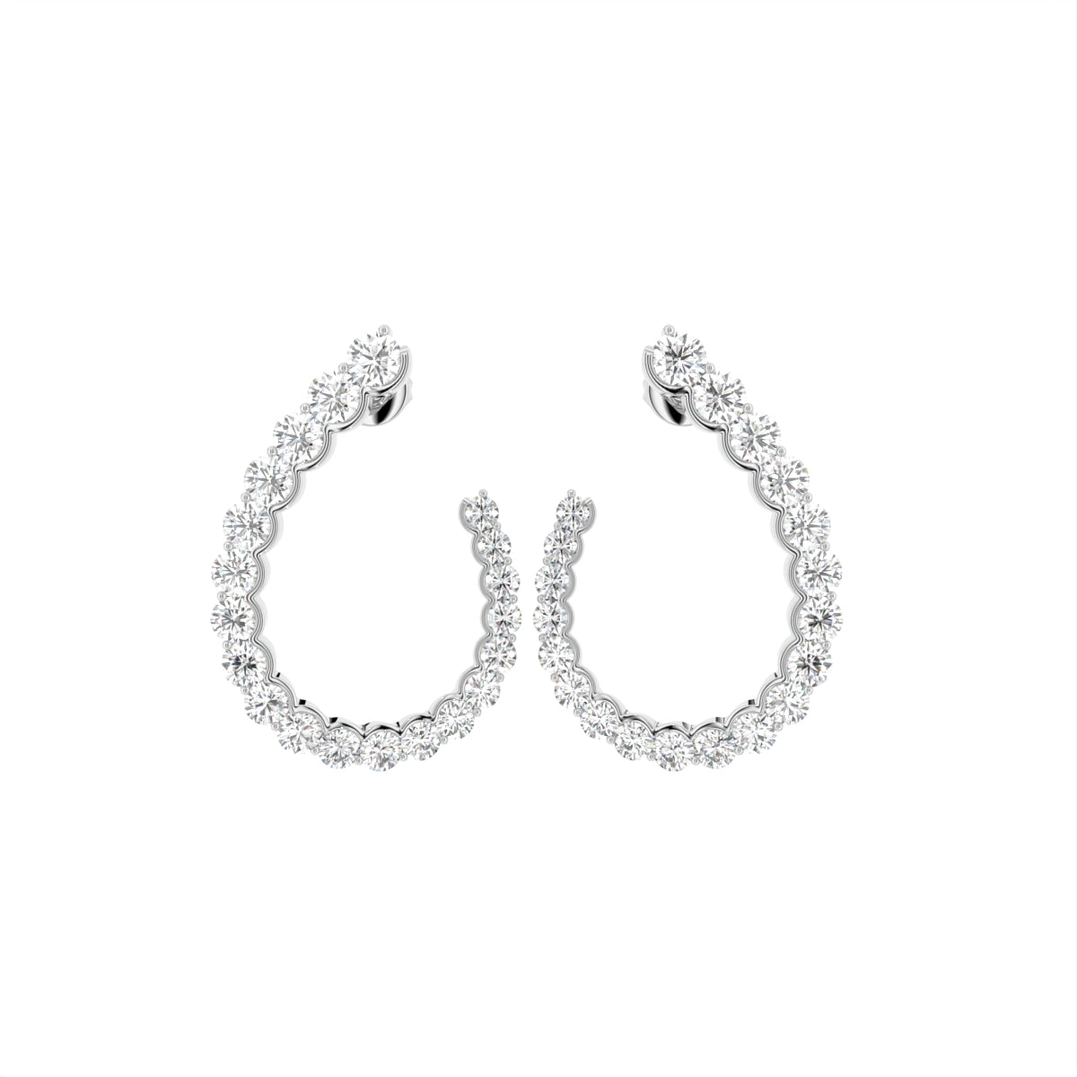 18K Feather Diamond Earrings — TOP
