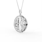 18K Bespoke Geometric Diamond Pendant — 3D VIEW