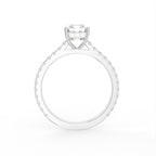 18K Solitaire Emerald Cut Diamond Ring — FRONT