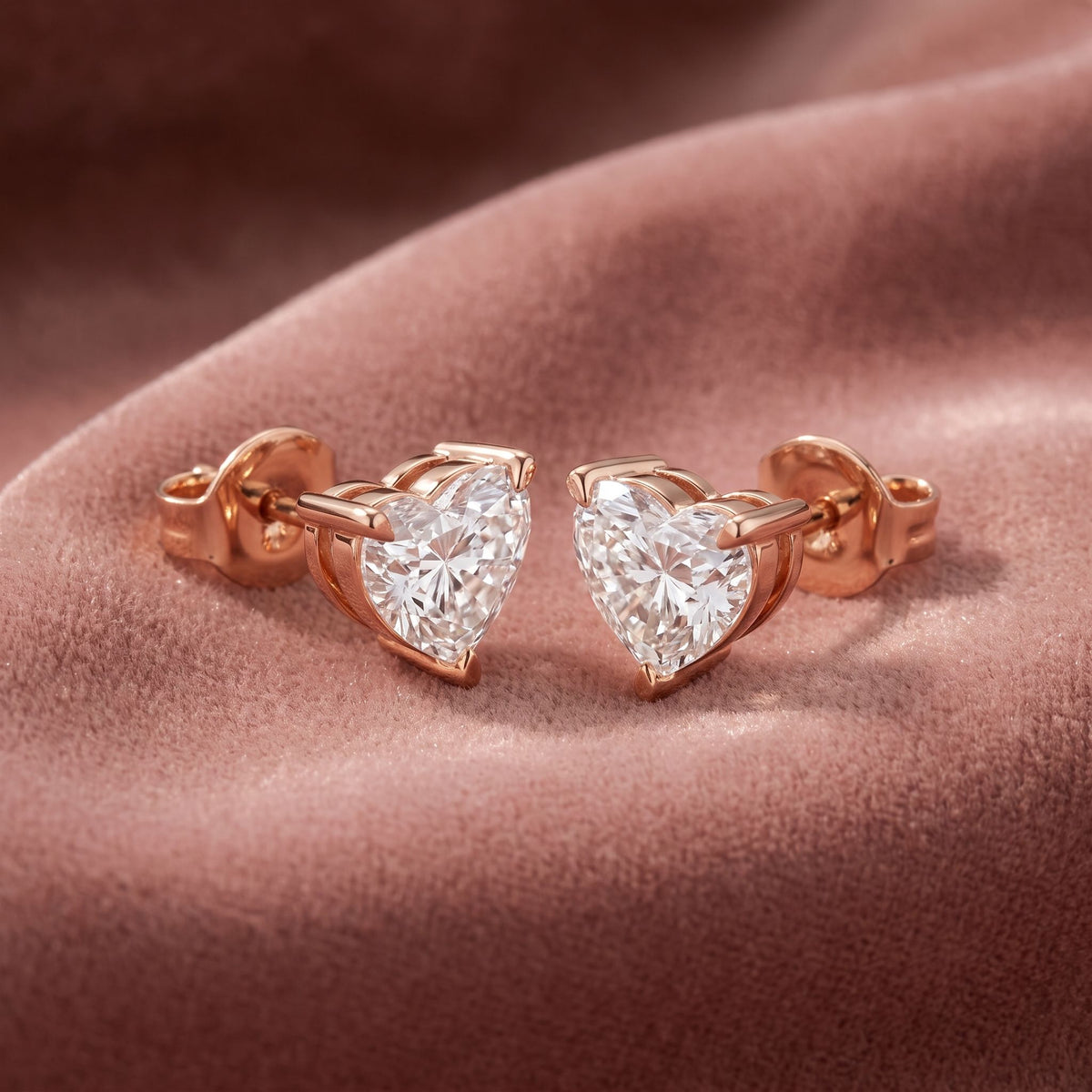 18K Stud Diamond Earrings — AI cloth, in-house