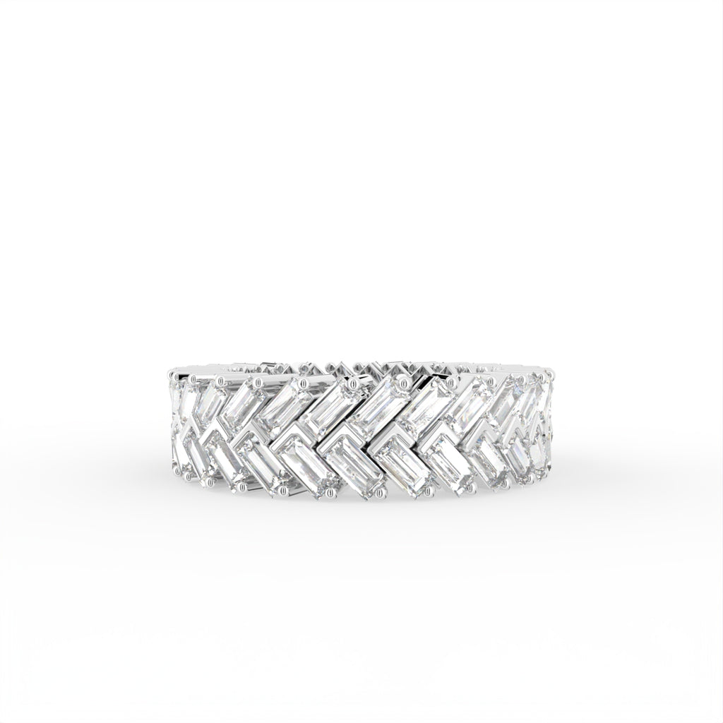 18K White Gold Eternity Baguette Diamond Ring — TOP