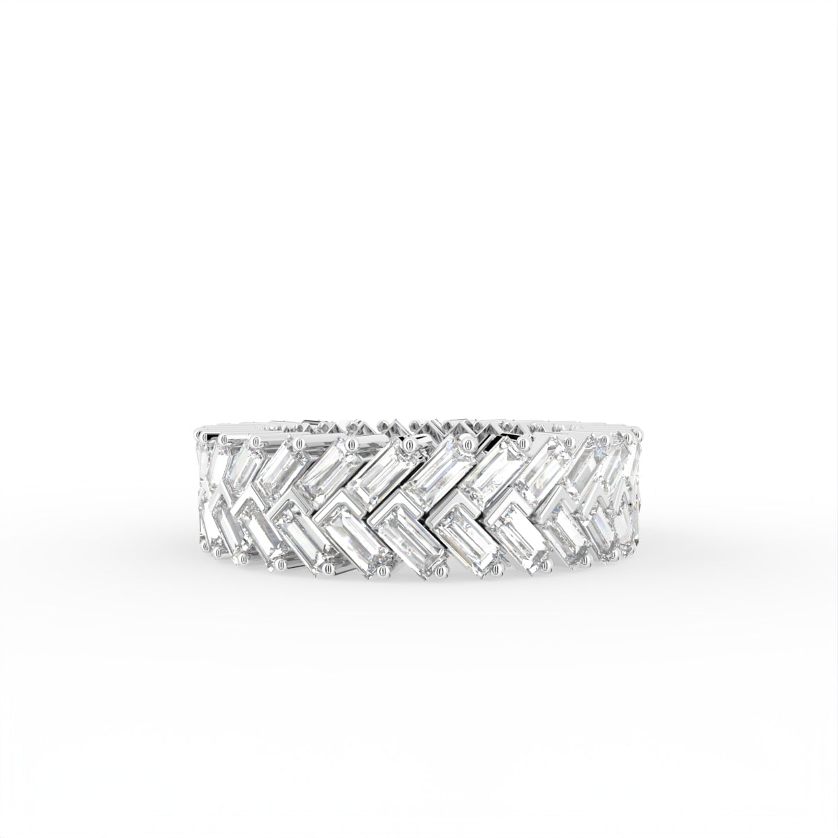 18K White Gold Eternity Baguette Diamond Ring — TOP