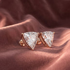 18K Trillion Solitaire Diamond Earrings — AI cloth, in-house