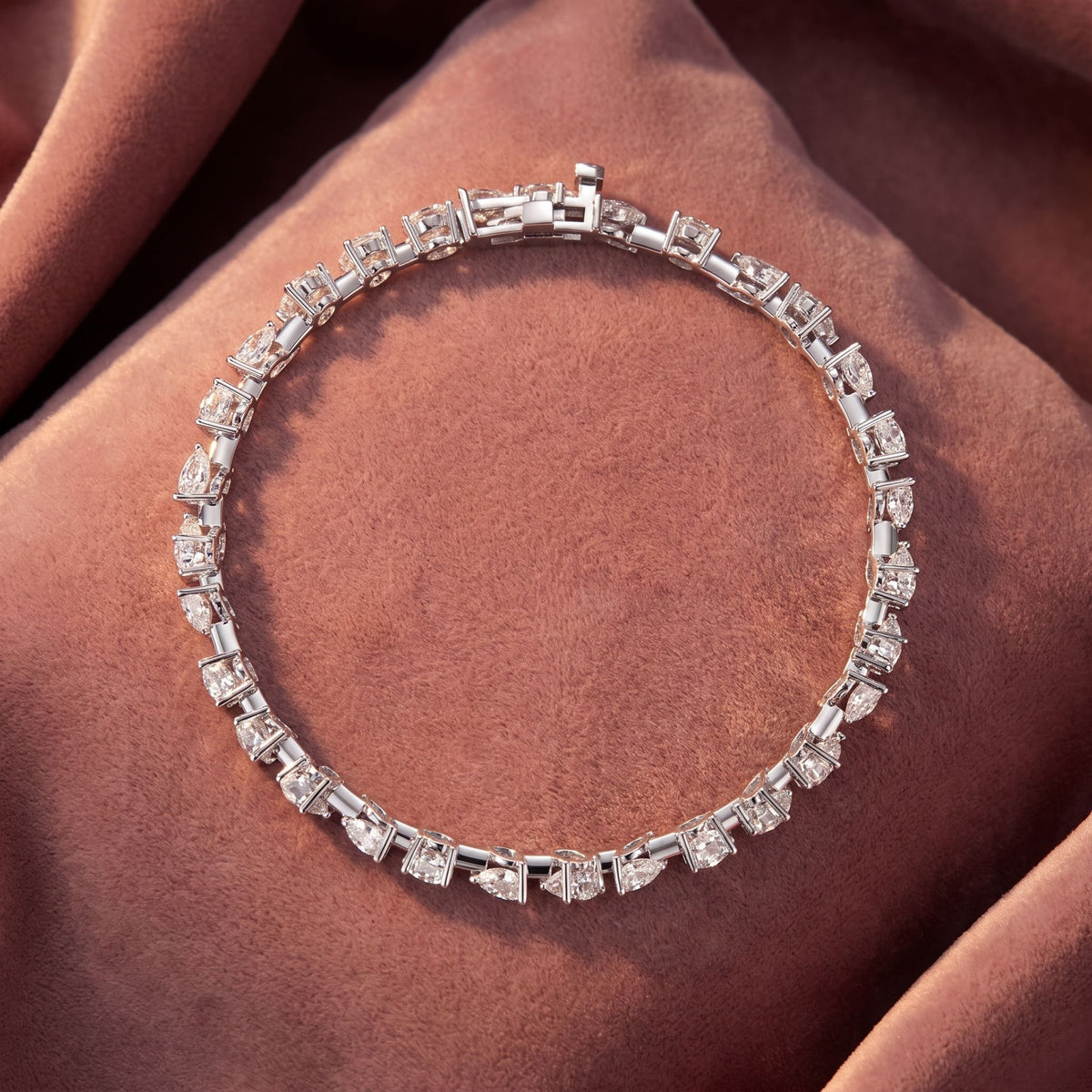 18K Multi Shape Diamond Bracelet — AI cloth, in-house