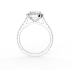 18K Halo Round Diamond Engagement Ring — FRONT