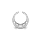 18K Rose Gold Round Diamond Crossover Ring — FRONT