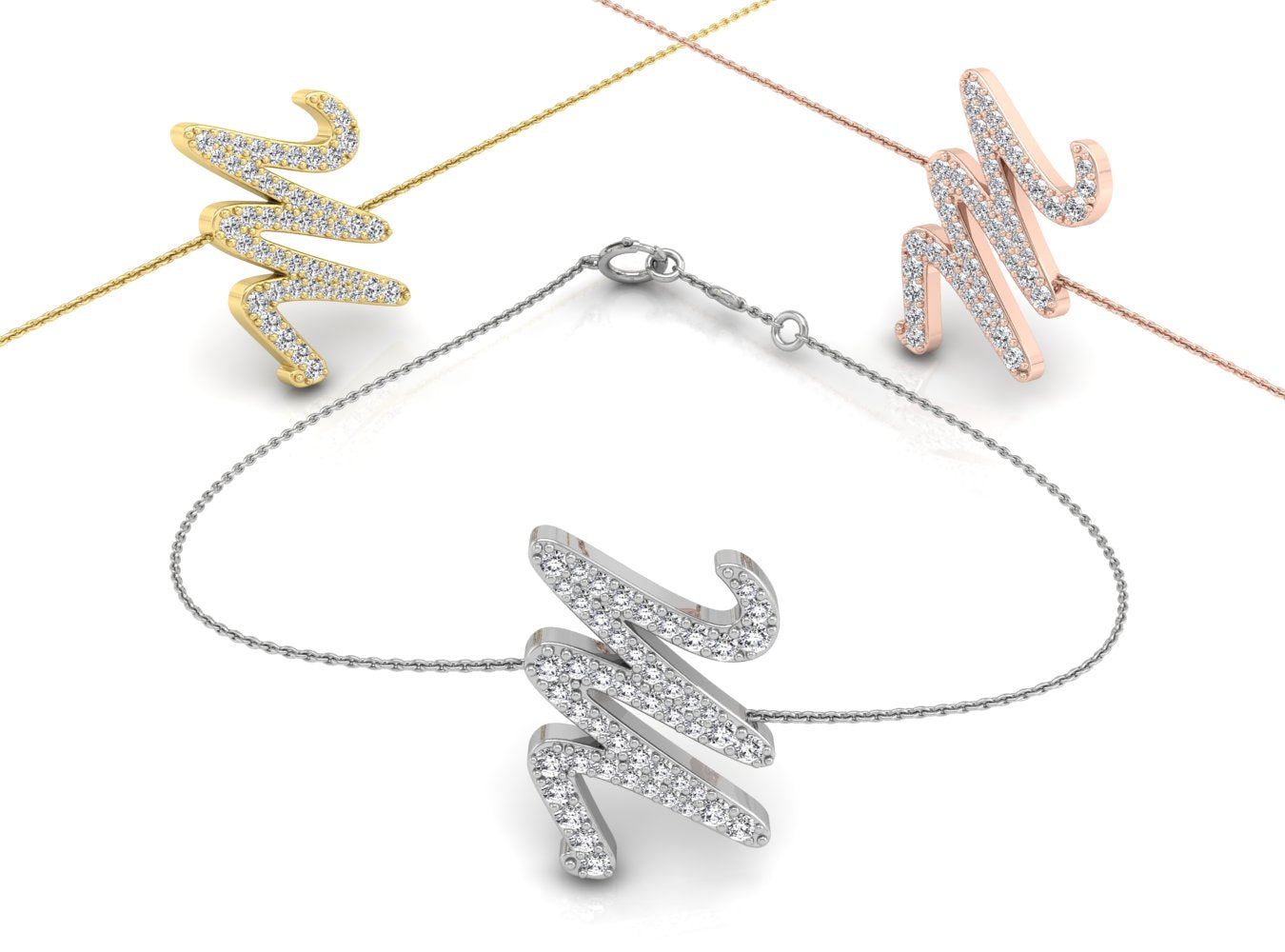18K Alphabet Diamond Bracelet — 3 COLOR