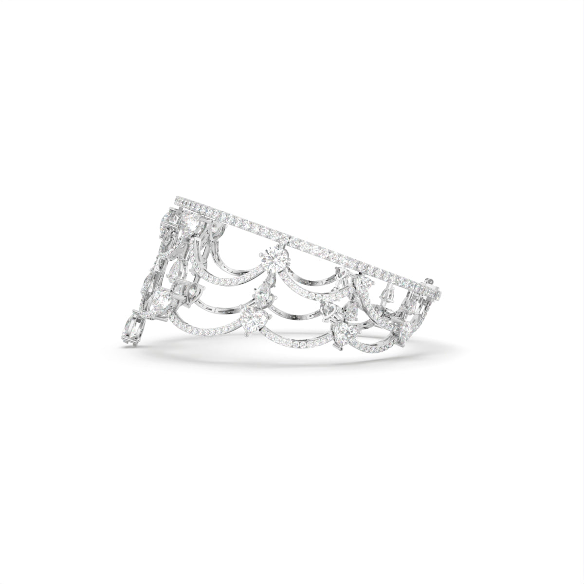 18K Chandelier Pear Diamond Bracelet — RIGHT