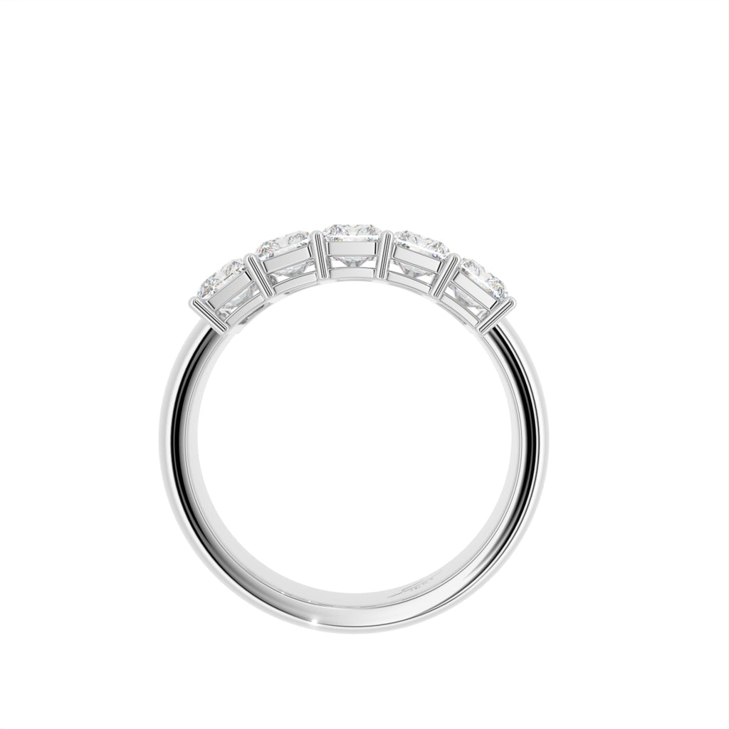 vimg:FJ3875|vimg:FJ3876|14K White Gold Eternity Emerald Diamond Ring — FRONT