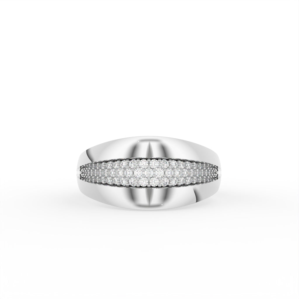 18K Bespoke Pave Dome Diamond Ring — TOP