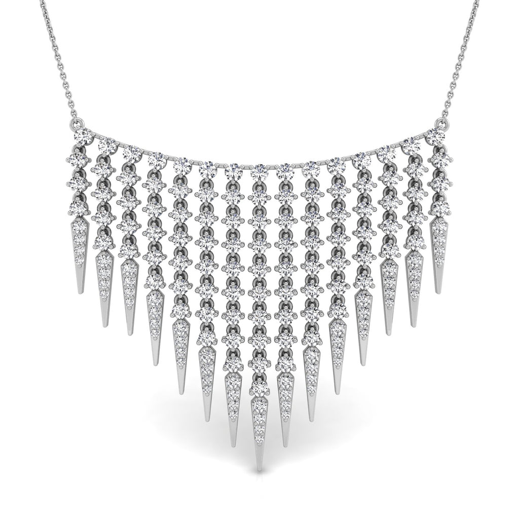 18K Bespoke V-Shape Round Diamond Pendant — FRONT