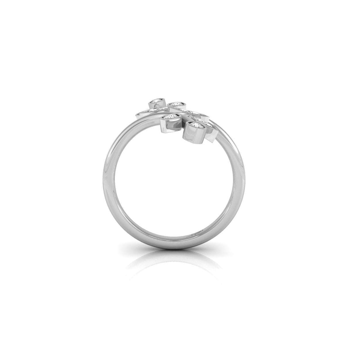 14K Floral Diamond Ring — FRONT