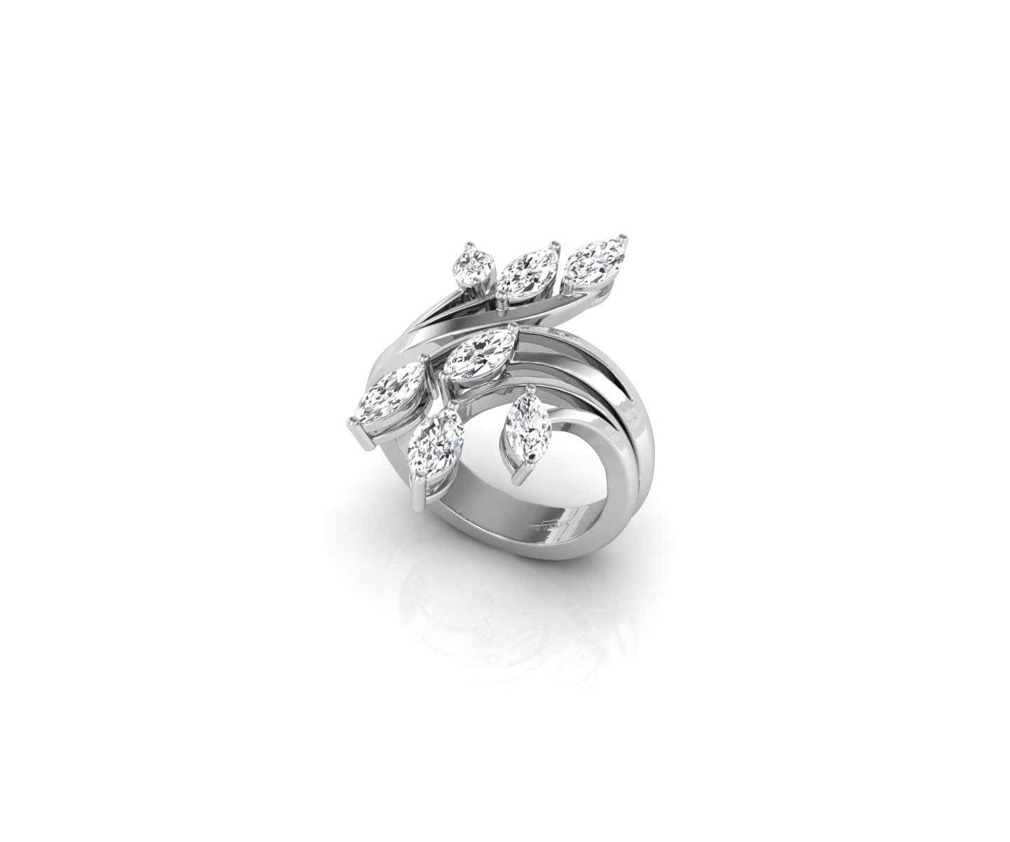 18K Bespoke Marquise Diamond Ring — 3D VIEW