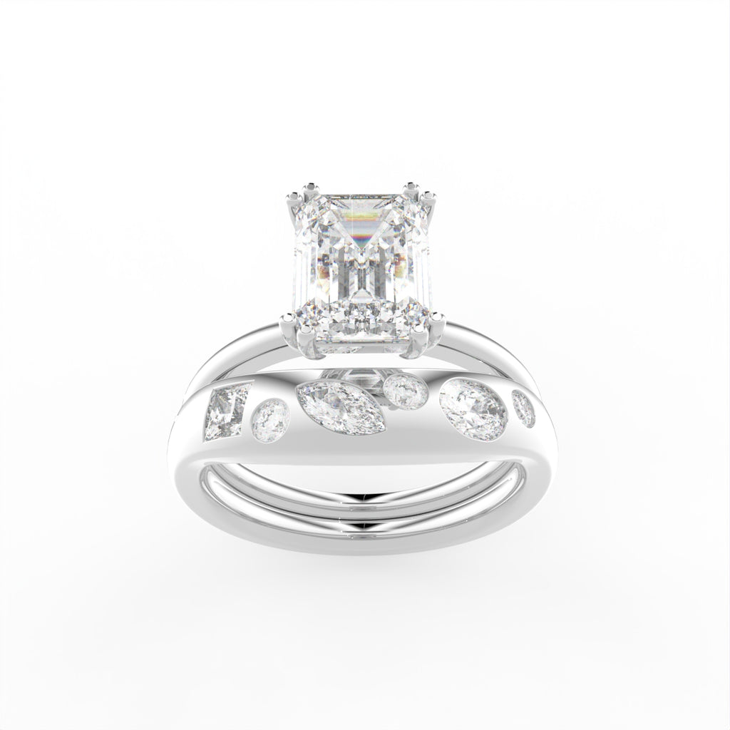 Sterling Silver Radiant Diamond Ring — IMAGE URL