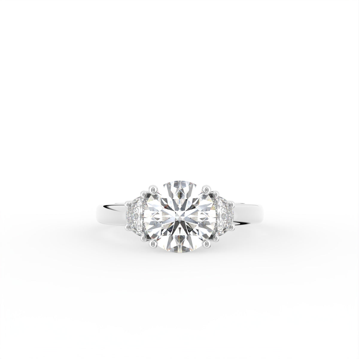 vimg:Z00298|18K Trilogy Round Diamond Ring — TOP