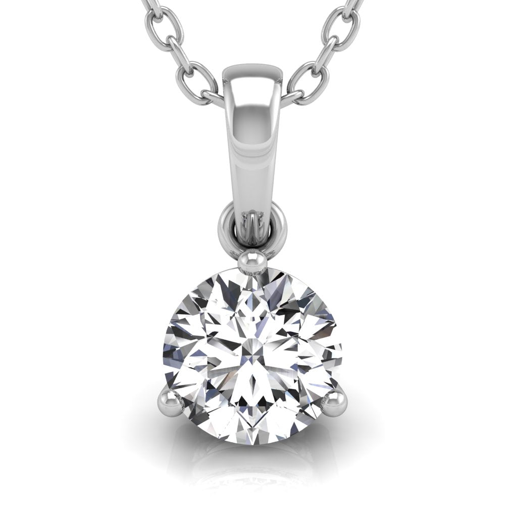 18K Solitaire Diamond Pendant