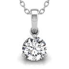 18K Solitaire Diamond Pendant — FRONT