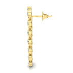 18K Yellow Gold Diamond Hoop Earrings — SIDE VIEW