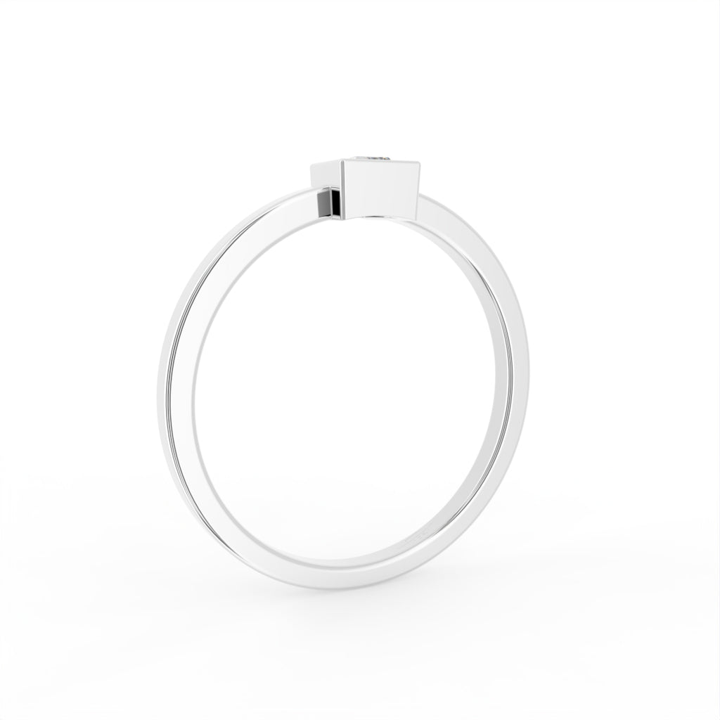 vimg:FJ2828|vimg:FJ2837|18K Solitaire Baguette Diamond Promise Ring — 3D VIEW