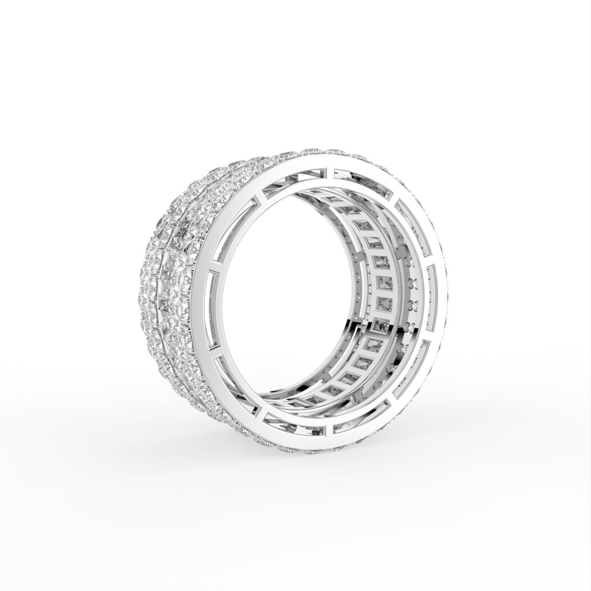 18K Bespoke Baguette Diamond Ring — 3D VIEW