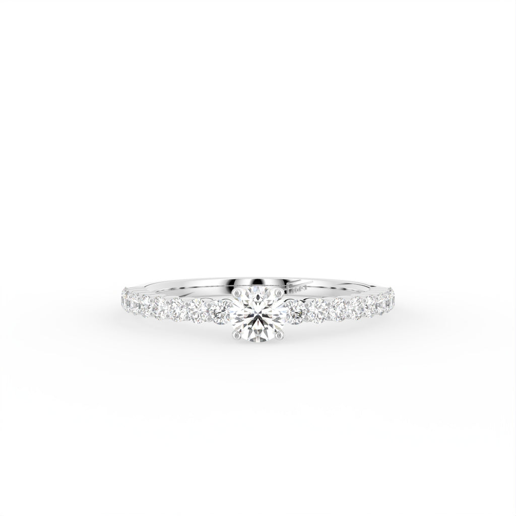 18K Yellow Gold Shoulder Set Diamond Promise Ring — TOP