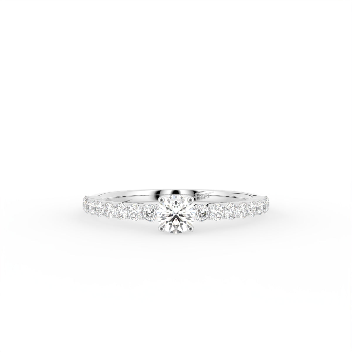 18K Yellow Gold Shoulder Set Diamond Promise Ring — TOP