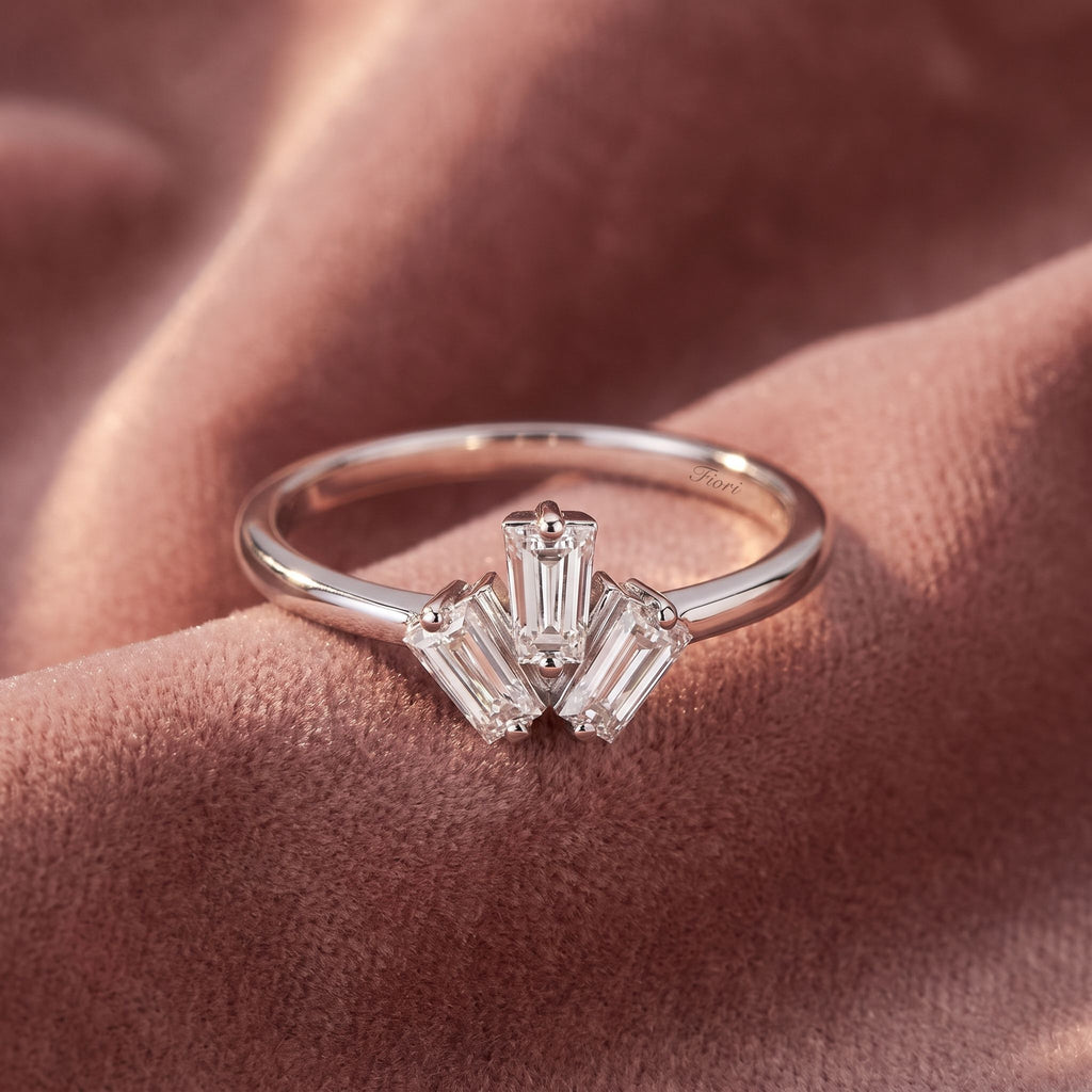 18K Baguette Diamond Promise Ring — AI cloth, in-house
